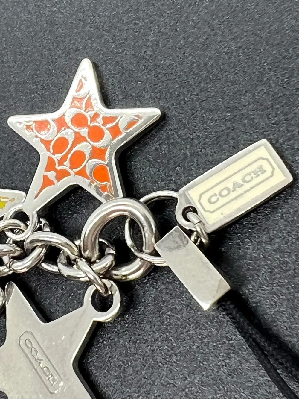 Coach Vintage Y2K Signature C Enamel Star Cluster Bag Charm Phone Strap